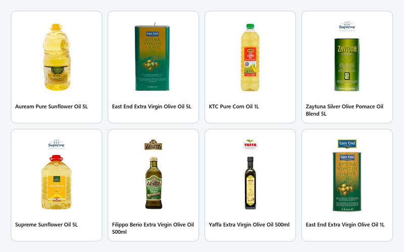 Oils and ghee pack shots
