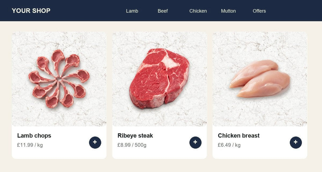Marble. The classic butcher's counter. Clean, cool, family-run.