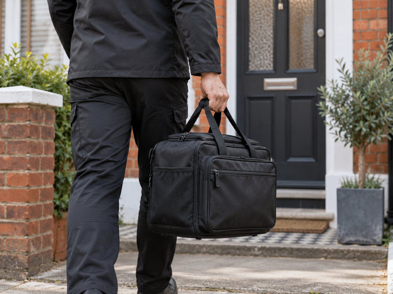 Practitioner arriving for a home visit