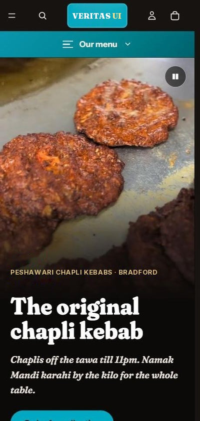 A website we built for takeaways, on a phone