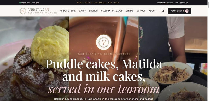 Bake shop and tearoom ordering website template by Veritas UI, homepage on desktop