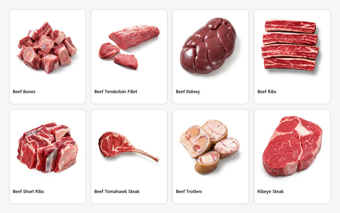 Beef.  24 cuts photographed and written up.