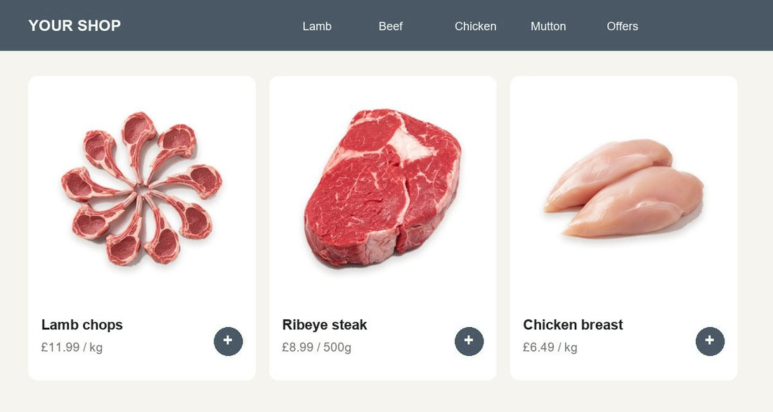 Counter.  Bright and simple. Sits perfectly next to grocery pack shots.