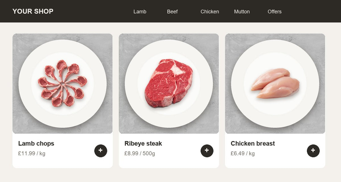 Plate.  Light and airy. Good for marinated and ready-to-cook ranges.