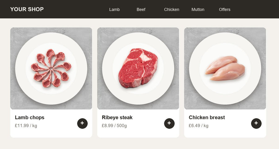 Plate look: raw cuts on a white plate