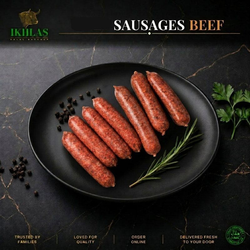 Beef sausages