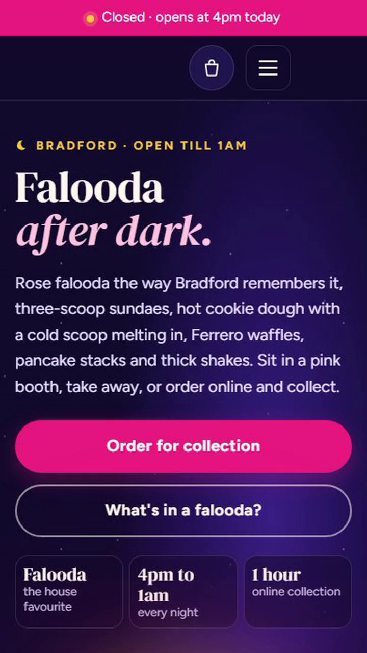 A shop's own ordering website on a phone