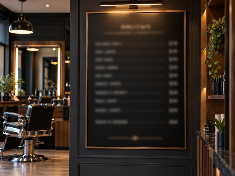 Barbershop price board