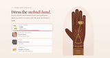 Bridal jewellery shown on a hand on a jewellers website