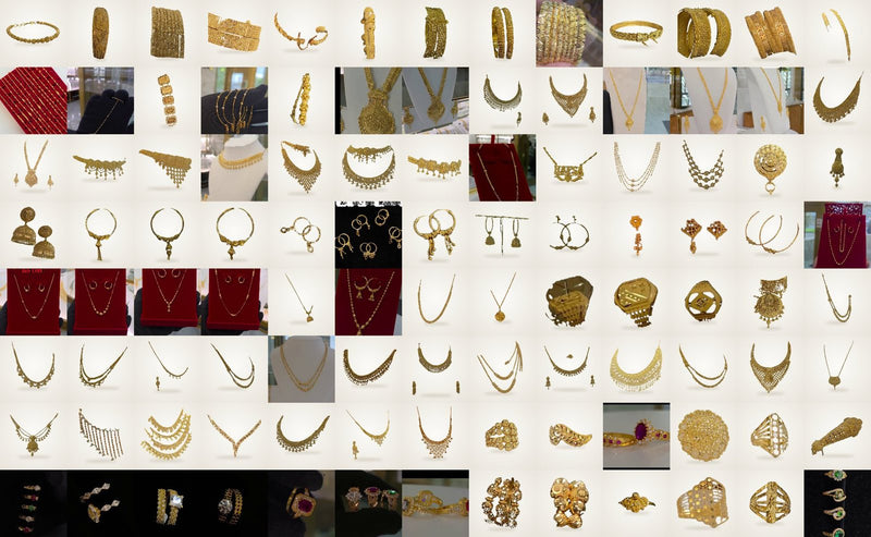 Over 100 gold pieces cut cleanly from a jeweller's own films for its website